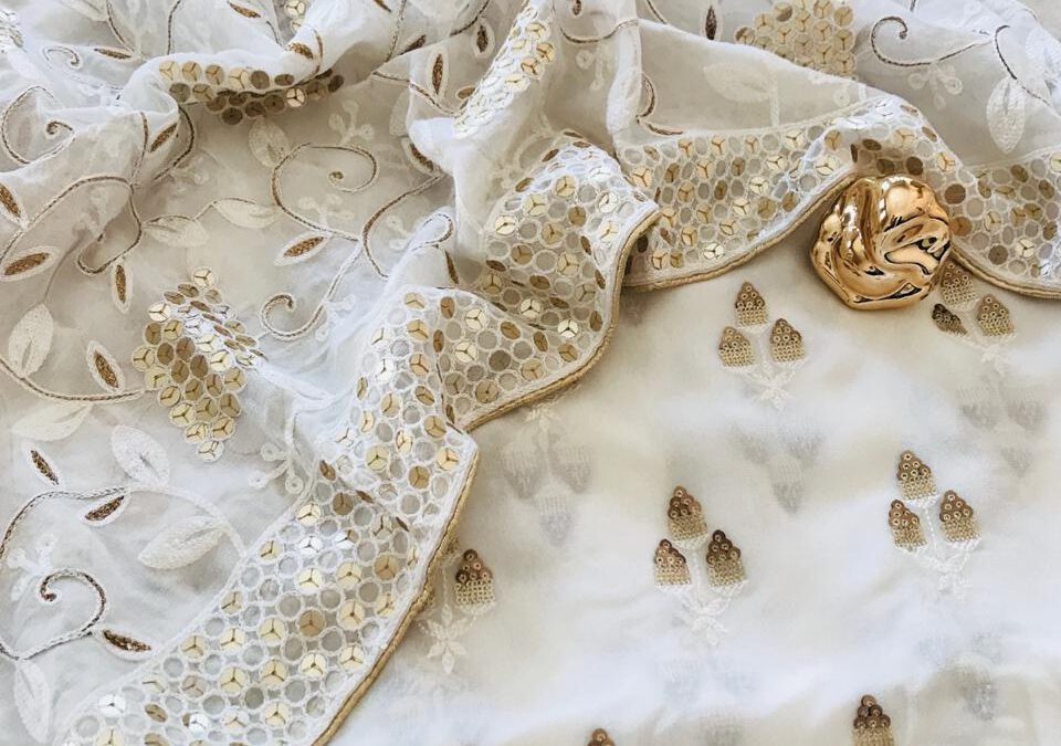 Georgette top with duppata