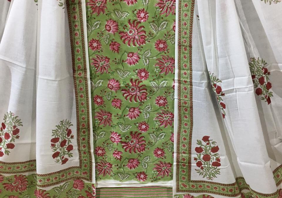Cotton hand block printed suits.