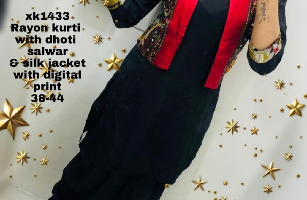 Kurti with jacket and  dhoti salwar