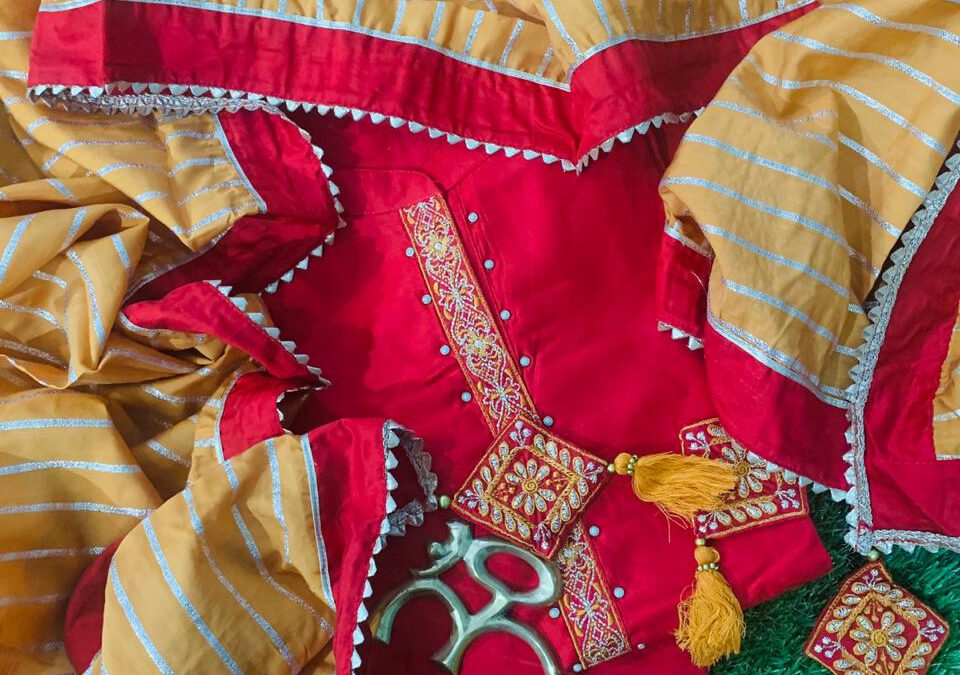 Muslin suits with silk dupatta