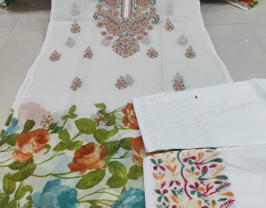 Chikankari kurti with pant.