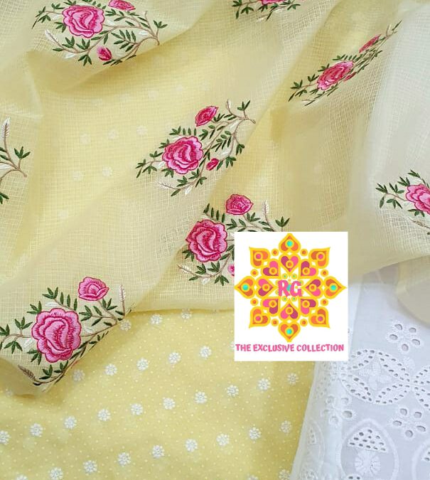 Embroidered pure cotton suits
