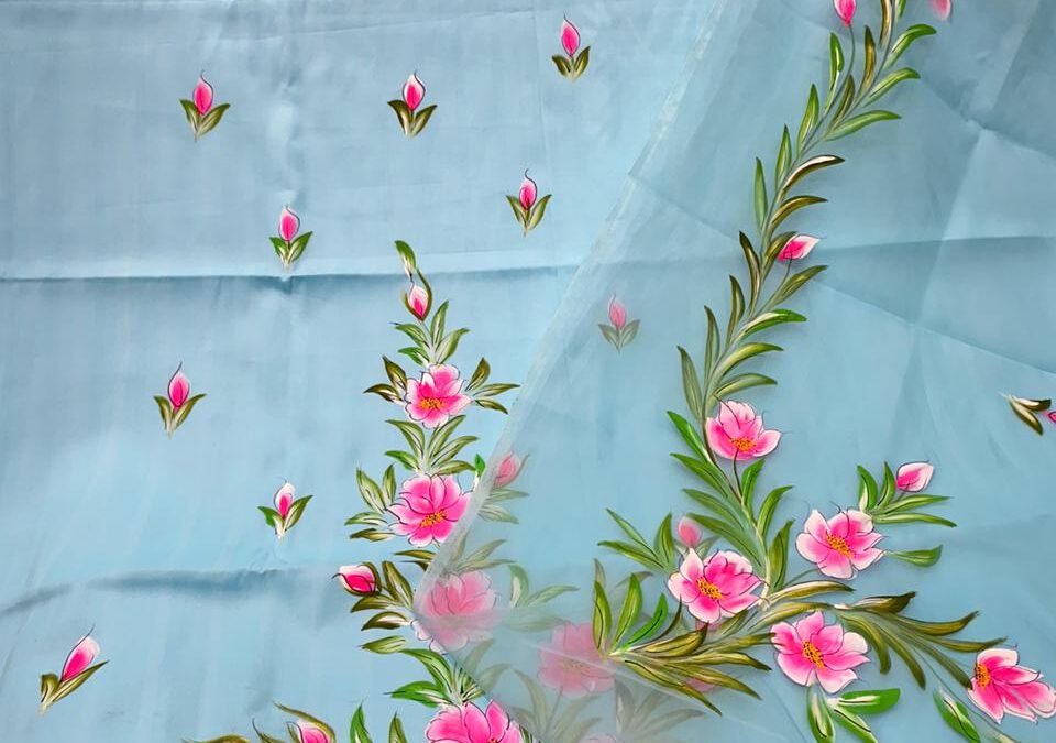 Glace cotton hand painted suits