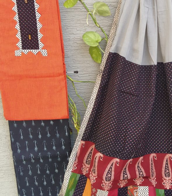 Khadi patch work suits