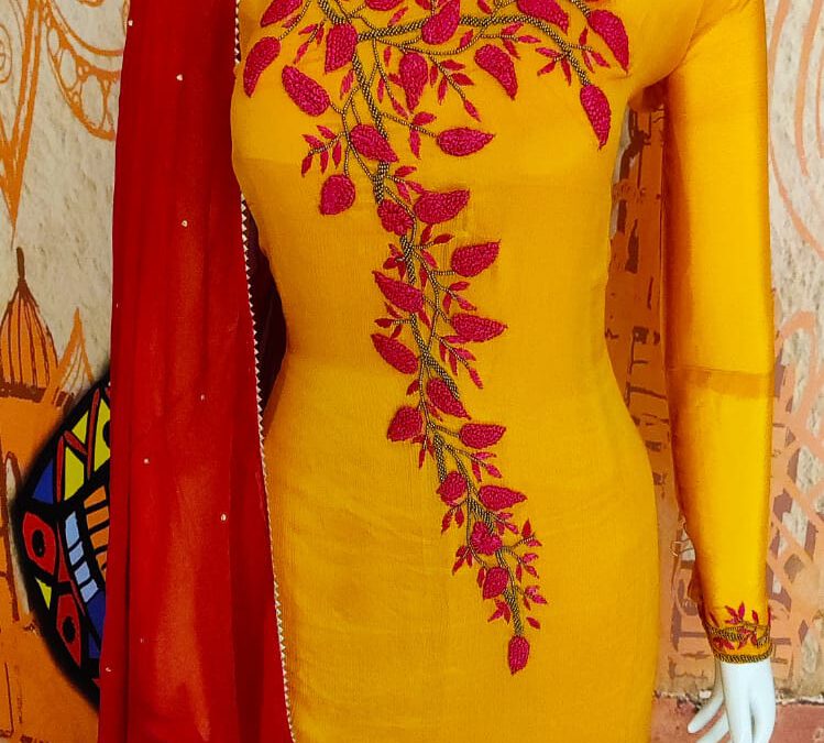 Pure chinon dress materials