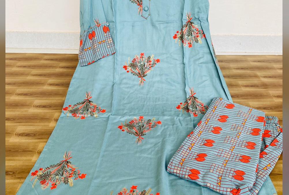 Hand block kurti with pant.