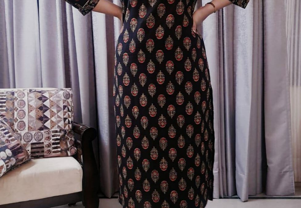Block print kurti with pants.