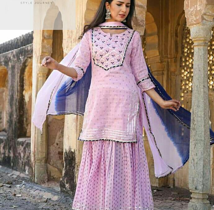 Kurta-sharara-duppatta set