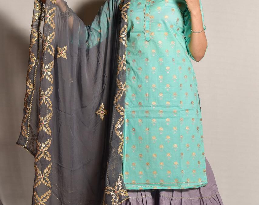 Branded kurti-sharara-duppatta