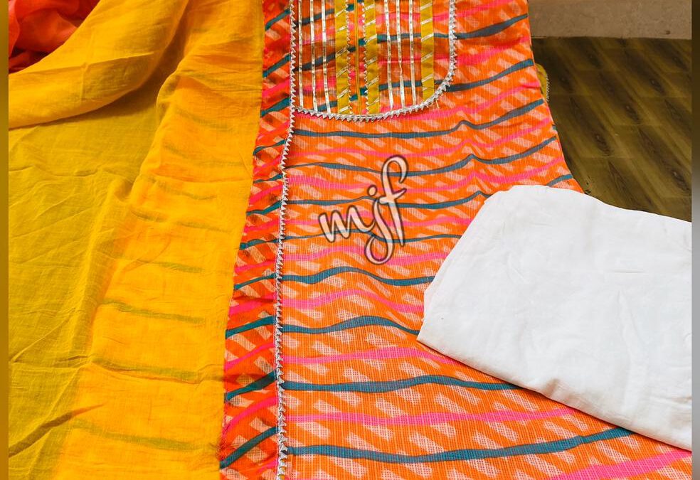 Kurti with pants.