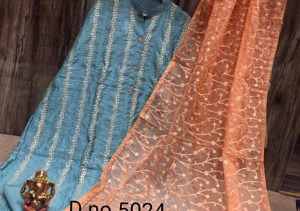 Chanderi semistitched suits.