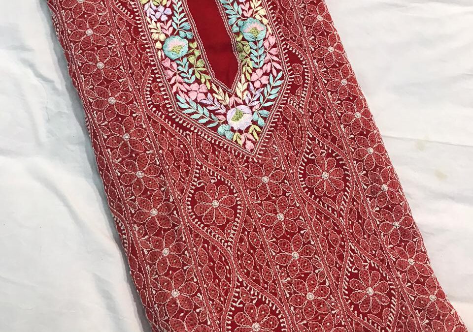 Chikan dress materials.