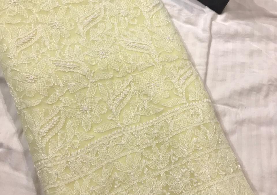 Chikan dress material.